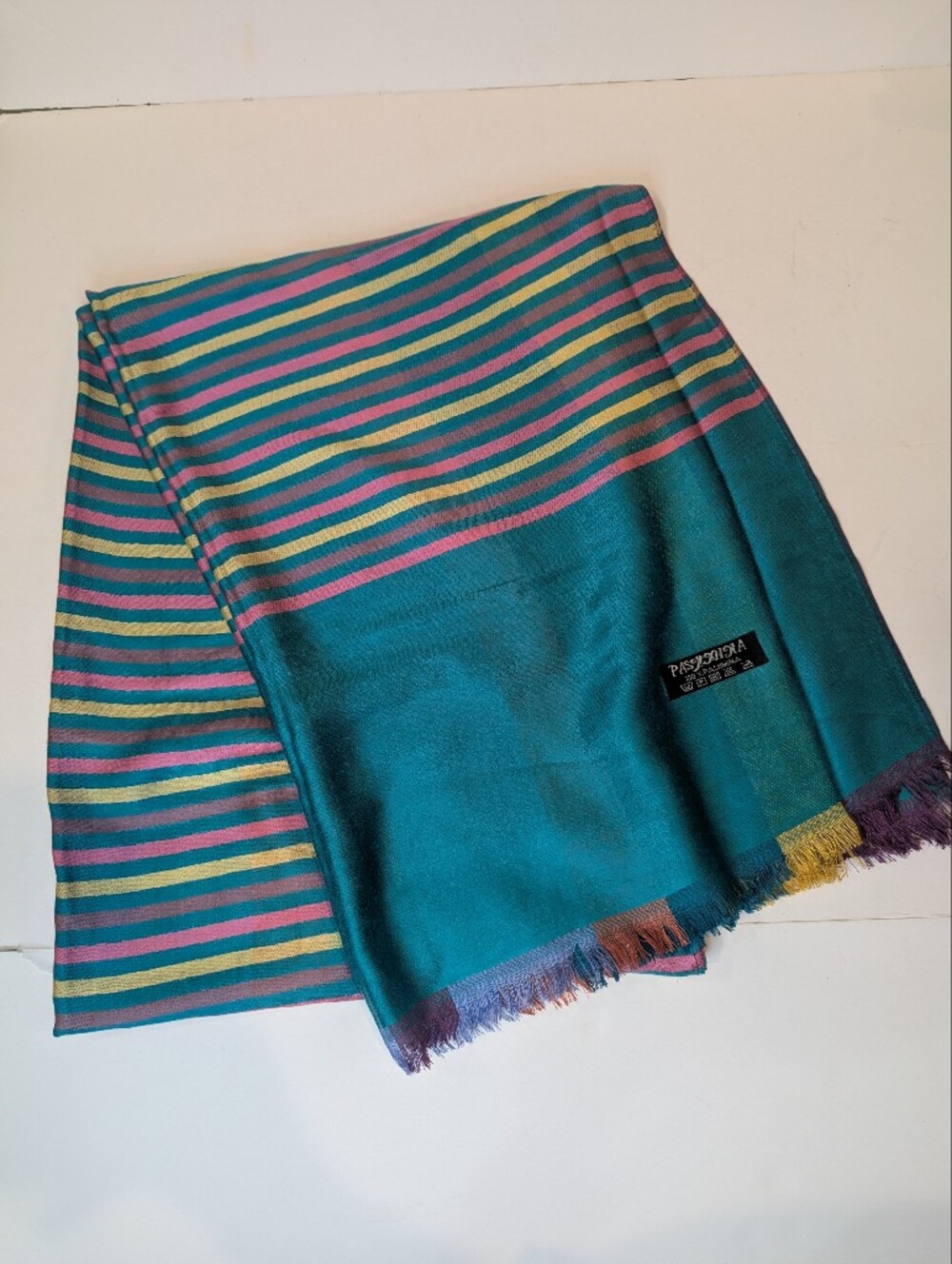 Pashmina Beautiful Striped Colorful Cashmere Large Scarf Wrap 74"X30"